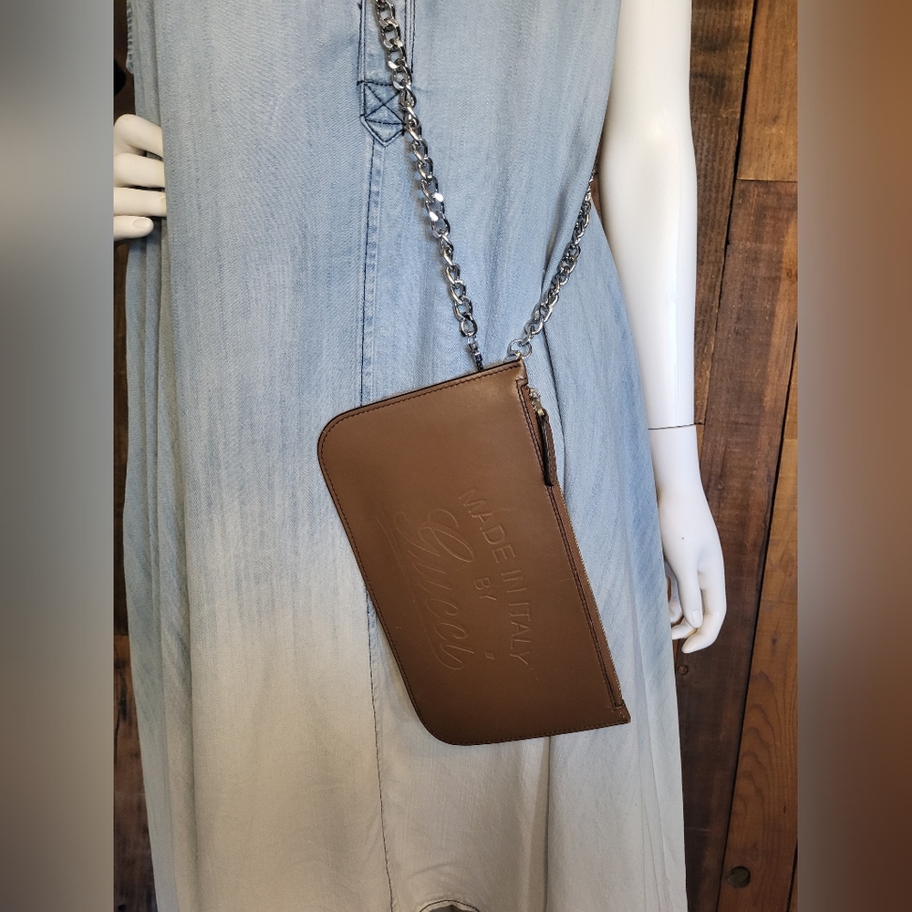 Gucci Brown Leather Clutch Crossbody Convertible Authentic - Picture 3 of 10